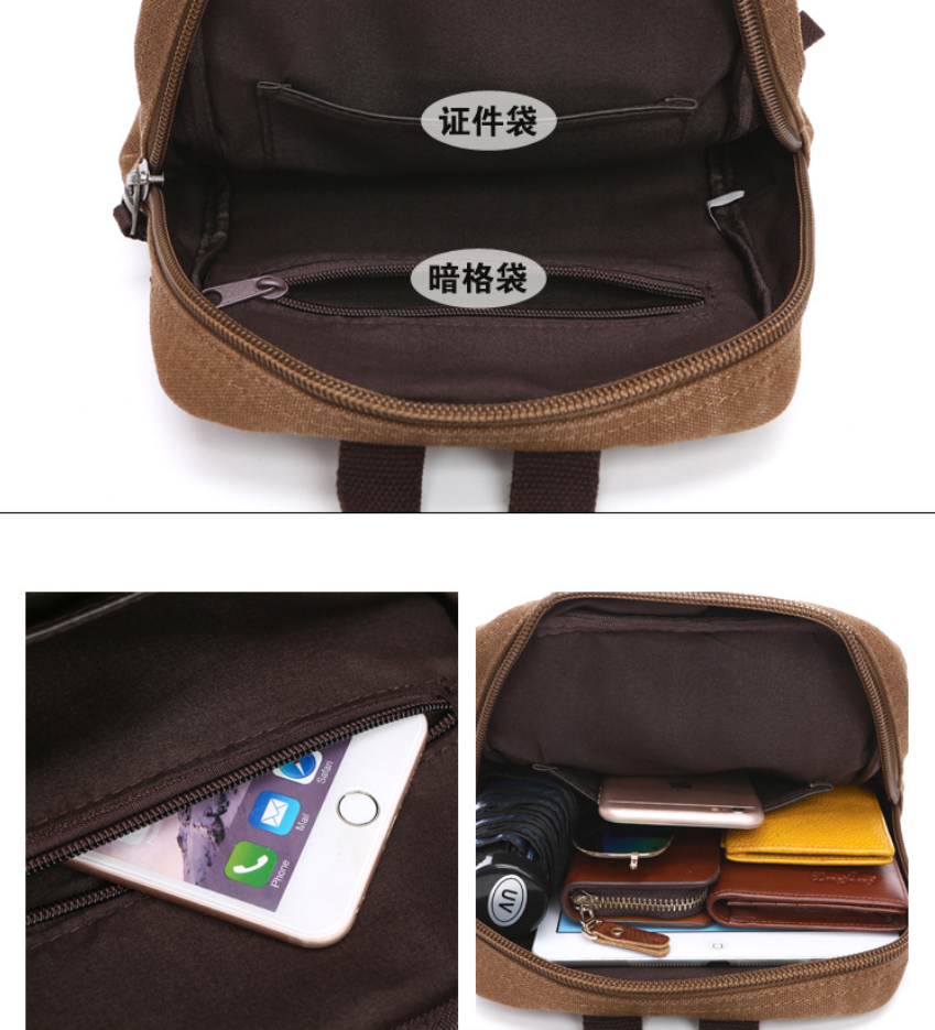 Sling Backpack Shoulder - Men's Canvas Mini Backpack Men Women