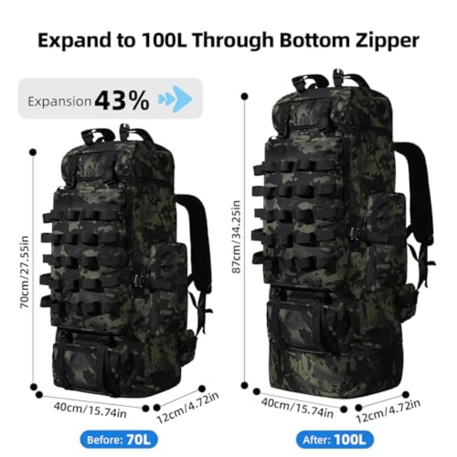70L/100L Camping Hiking Backpa - Hiking Backpack Waterproof recensie en prijs