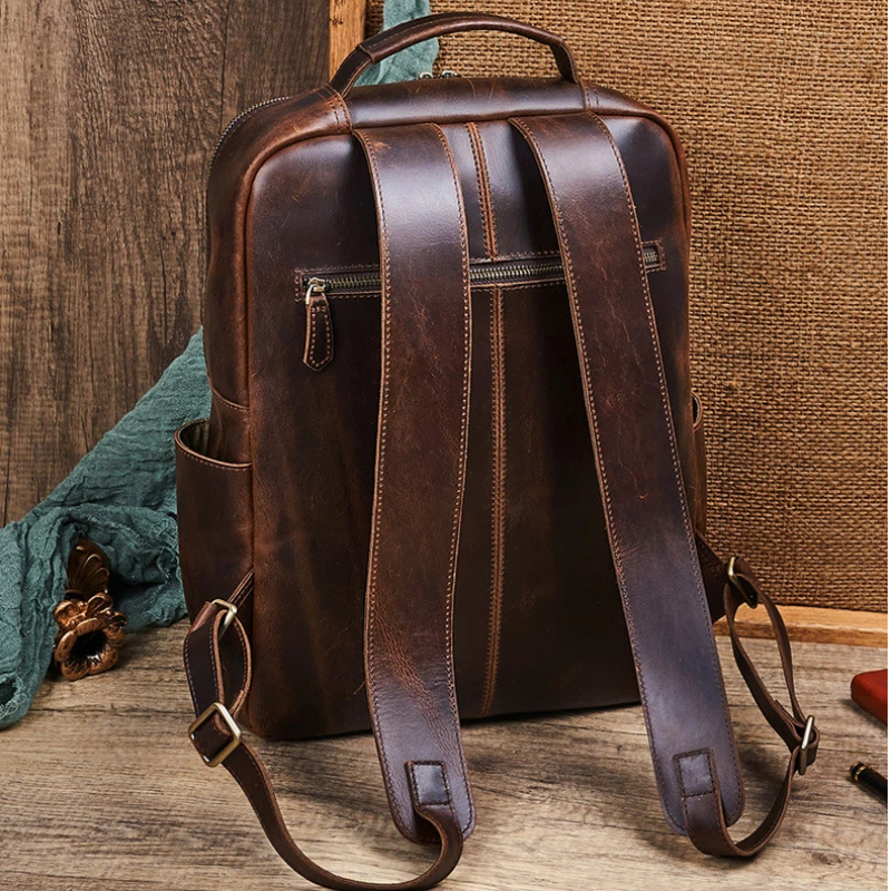 Men's Top Grain Waxed Leather  - Leather Backpack Vintage recensie en prijs
