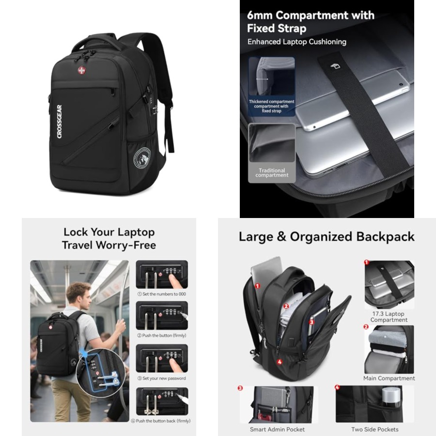 17.3'' Laptop Backpack for Men - Travel Backpack Anti Theft recensie en prijs