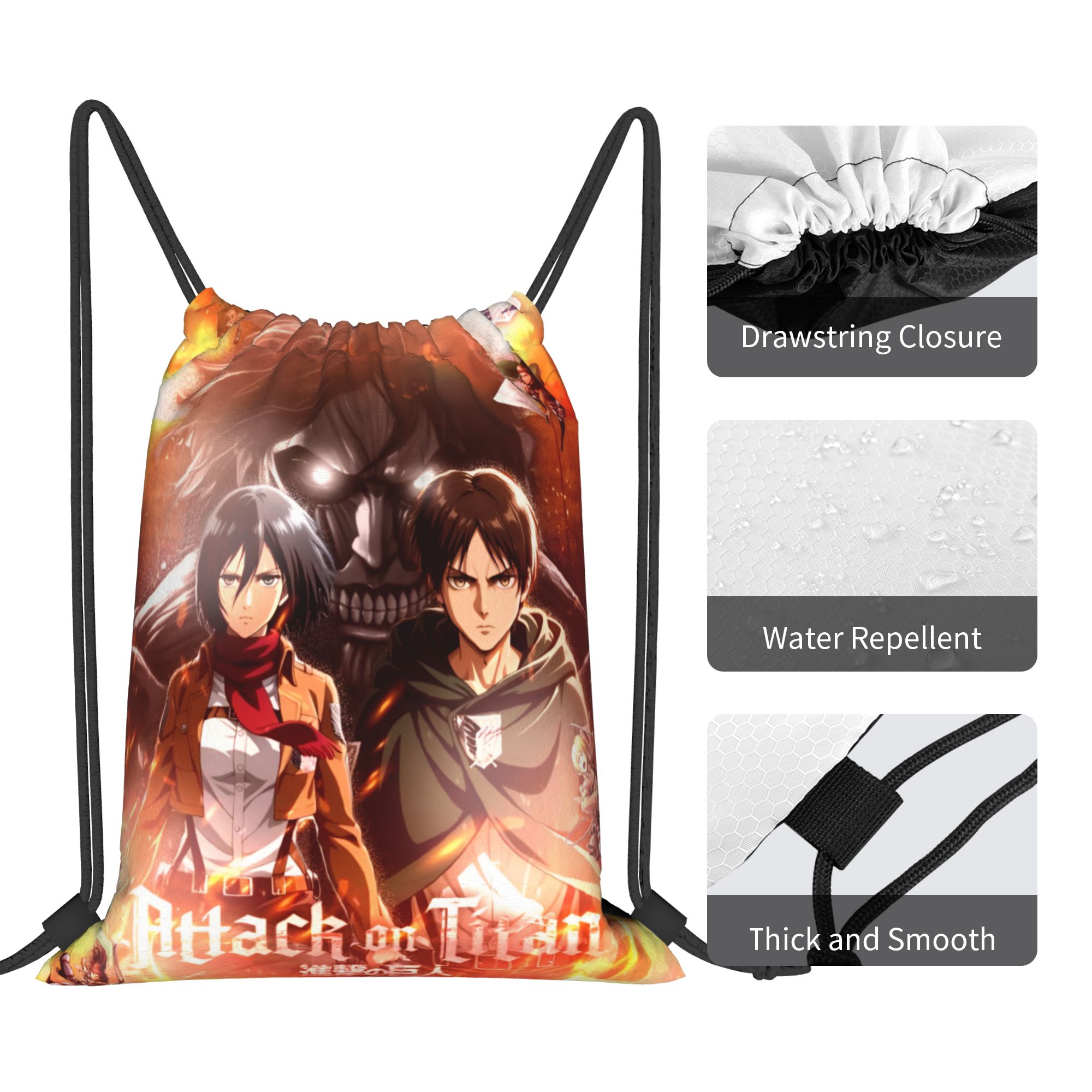 Custom Attacks on Titans Draws - Drawstring Gym Bag recensie en prijs