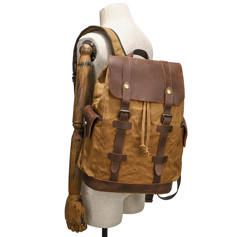 Men's Backpack Vintage Waxed C - Leather Backpack Vintage recensie en prijs