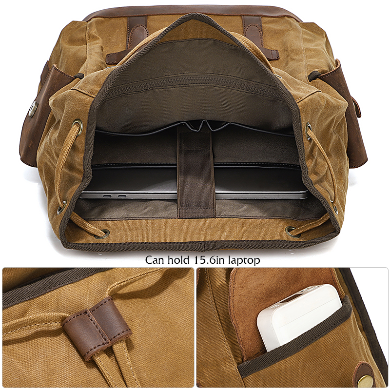 Men's Backpack Vintage Waxed C - Leather Backpack Vintage recensie en prijs