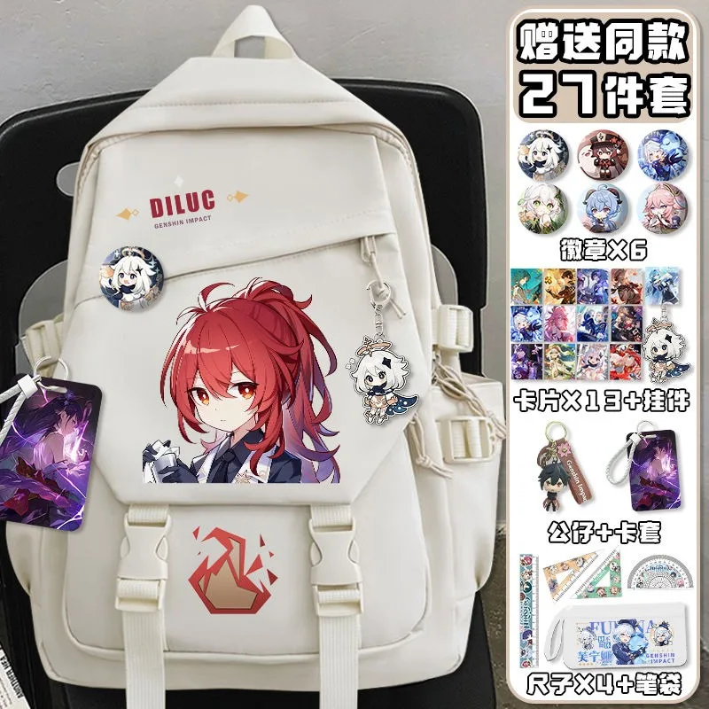 Black White, Genshin Impact, S - School Backpack Teen recensie en prijs