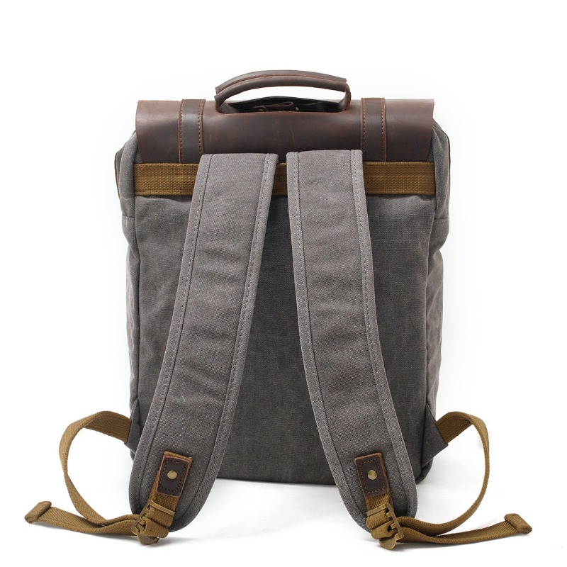 Military Canvas Leather Backpa - Rucksack Military Style recensie en prijs