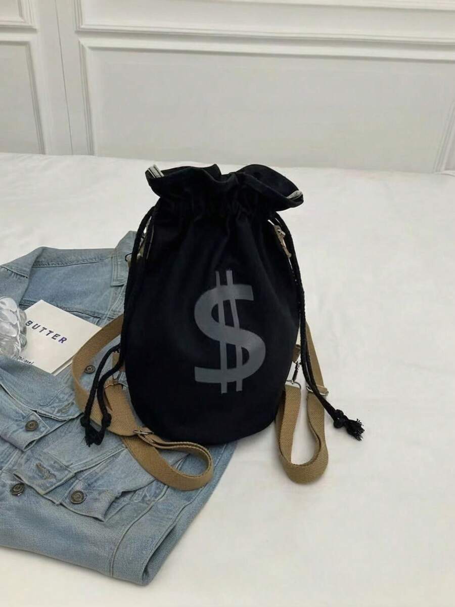 Black Canvas Drawstring Crossb - Canvas Backpack Casual recensie en prijs