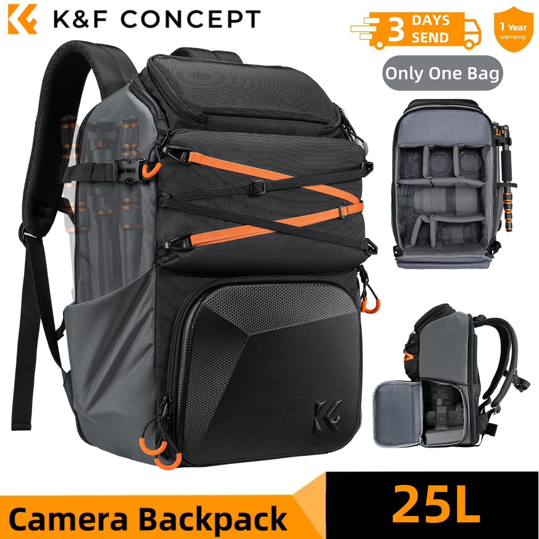 K&F CONCEPT 25L Outdoor Camera - Rain Cover Backpack recensie en prijs