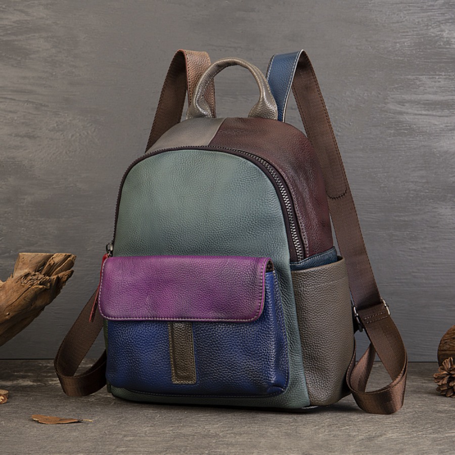 【New Arrival】 Vintage Color Bl - Leather Backpack Vintage recensie en prijs