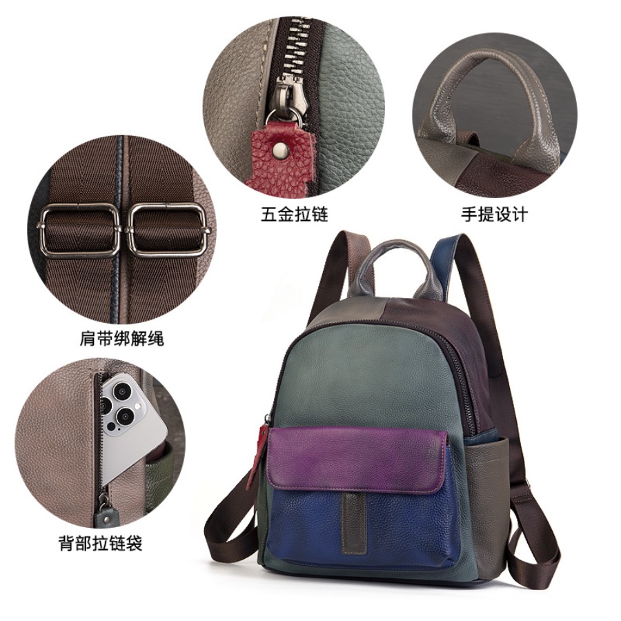 【New Arrival】 Vintage Color Bl - Leather Backpack Vintage recensie en prijs