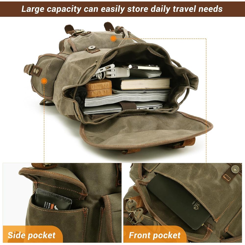 Vintage Canvas Leather Backpac - Leather Backpack Vintage recensie en prijs