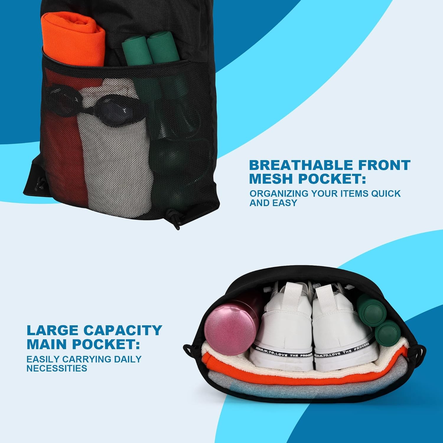 TILYMOL Drawstring Backpack Gy - Drawstring Gym Bag recensie en prijs