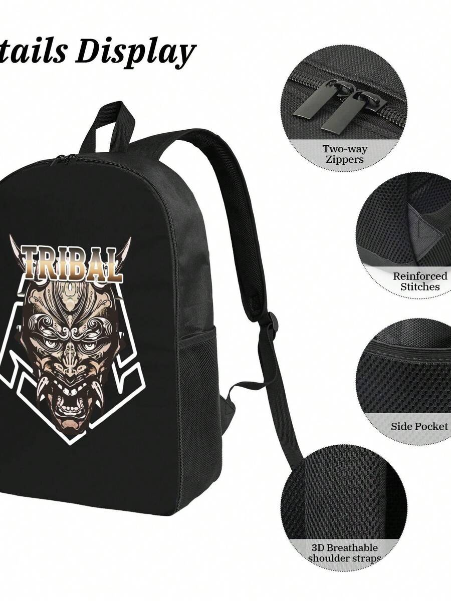 Tribal Demon Print Waterproof  - Travel Backpack Anti Theft recensie en prijs