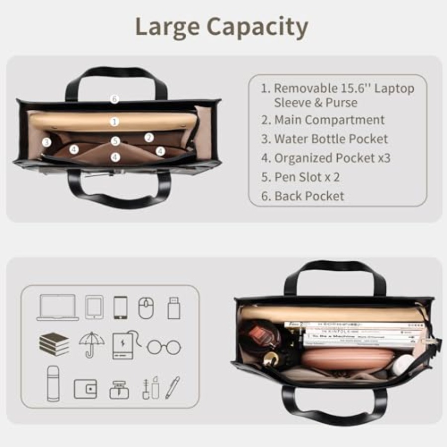 ESTARER Women's Laptop Leather - Laptop Sleeve Removable recensie en prijs
