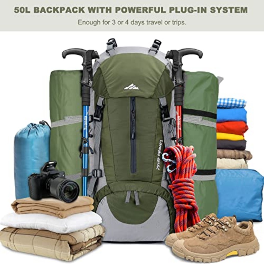 Loowoko 50L Hiking Backpack, W - Hiking Backpack Waterproof recensie en prijs