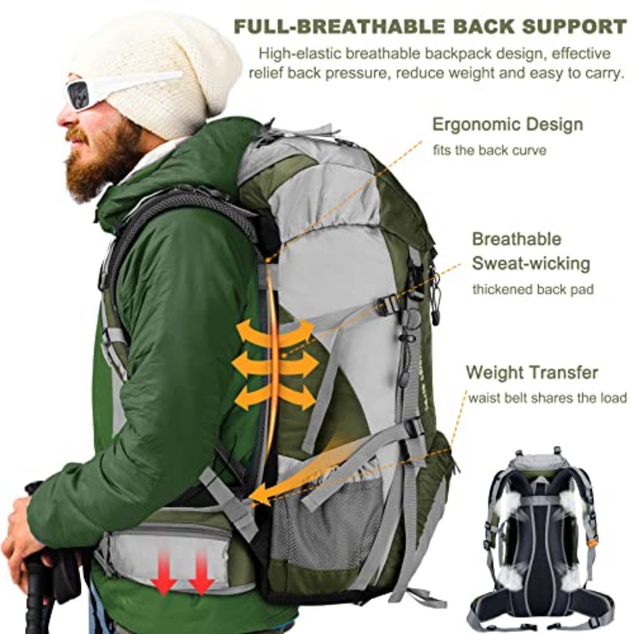 Loowoko 50L Hiking Backpack, W - Hiking Backpack Waterproof recensie en prijs