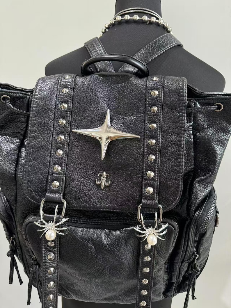 Gothic Punk PU Leather Shoulde - Leather Backpack Vintage recensie en prijs