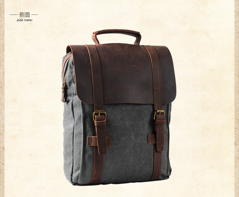 Fashion Male Backpack Leather  - Rucksack Military Style recensie en prijs