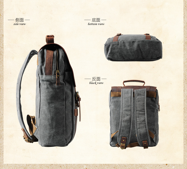 Fashion Male Backpack Leather  - Rucksack Military Style recensie en prijs