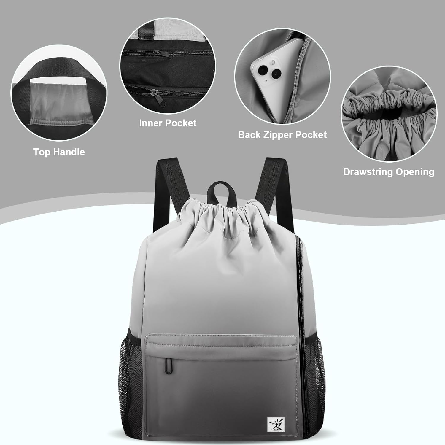 Drawstring Backpack with Mesh  - Drawstring Gym Bag recensie en prijs