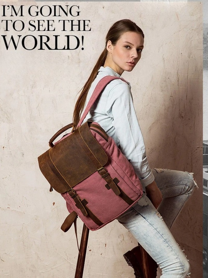 Military Canvas Leather Backpa - Rucksack Military Style recensie en prijs