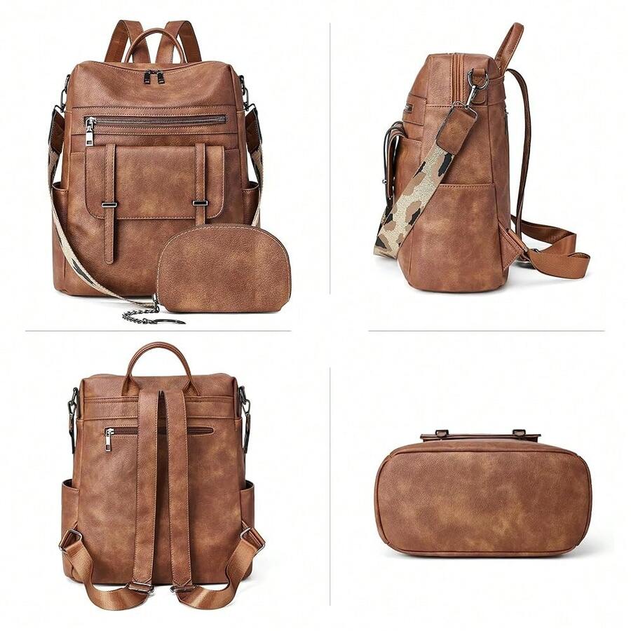 Women Fashion Vintage Brown PU - Leather Backpack Vintage recensie en prijs