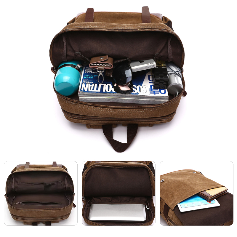 Mens Large Vintage Canvas Back - Laptop Backpack 15.6 recensie en prijs