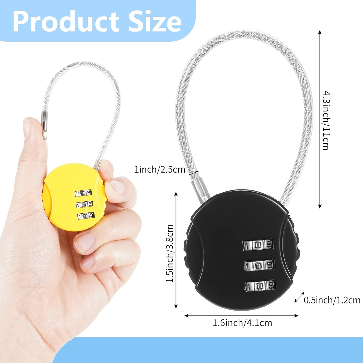 8 Pack Combination Wire Lock 3 - Backpack Lock Combo recensie en prijs