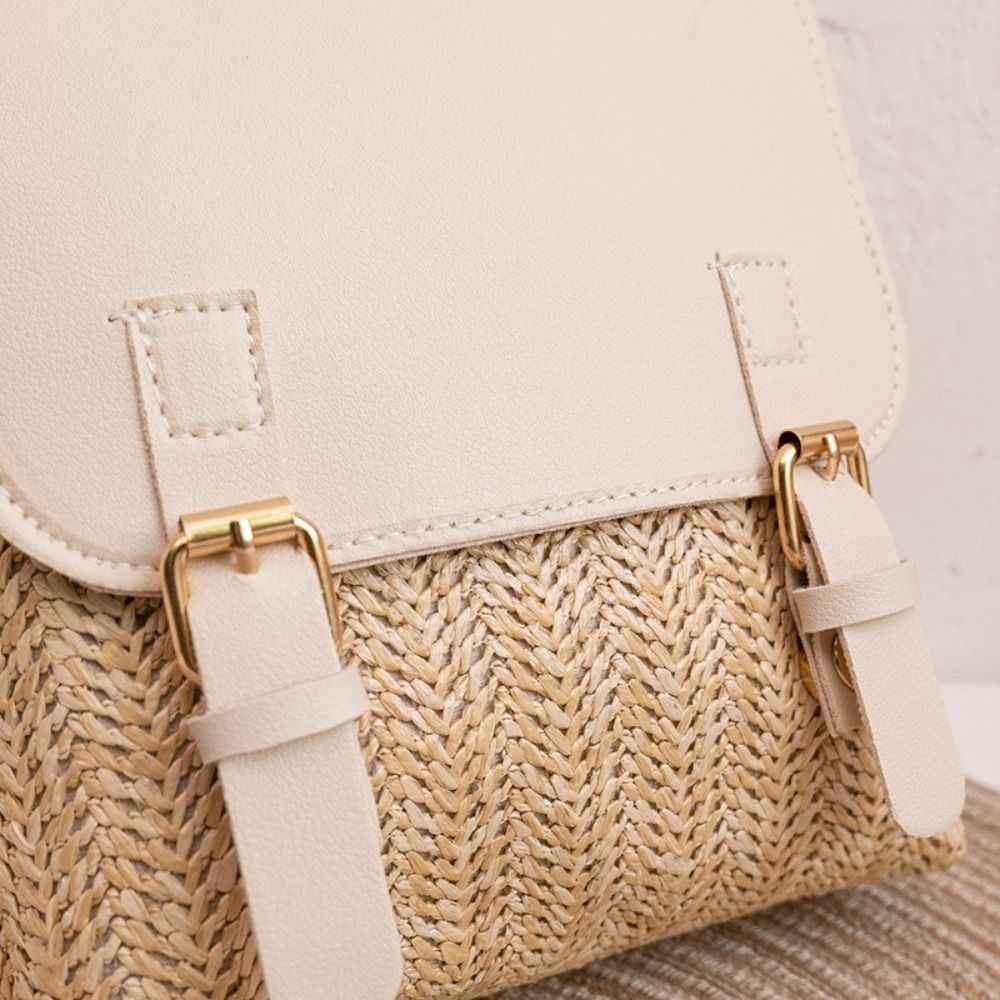 Fashion PU Leather Straw Backp - Leather Backpack Vintage recensie en prijs
