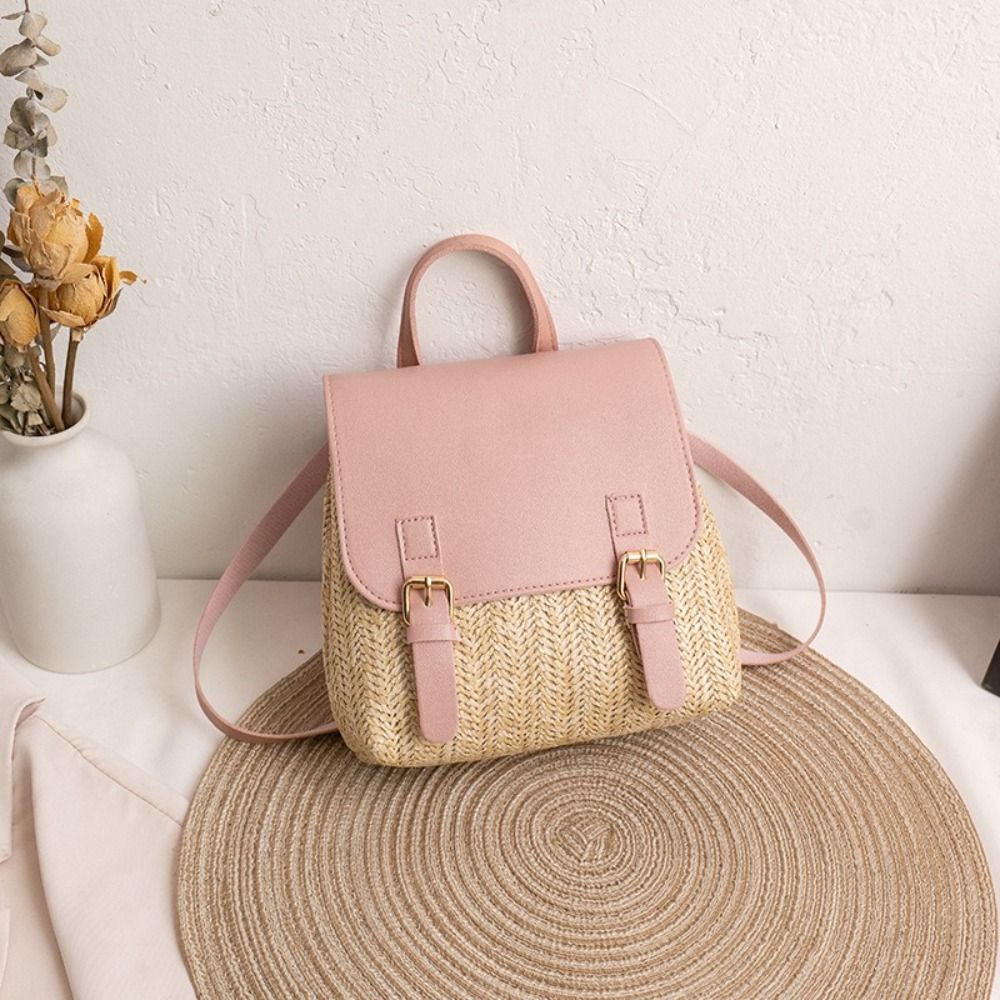 Fashion PU Leather Straw Backp - Leather Backpack Vintage recensie en prijs