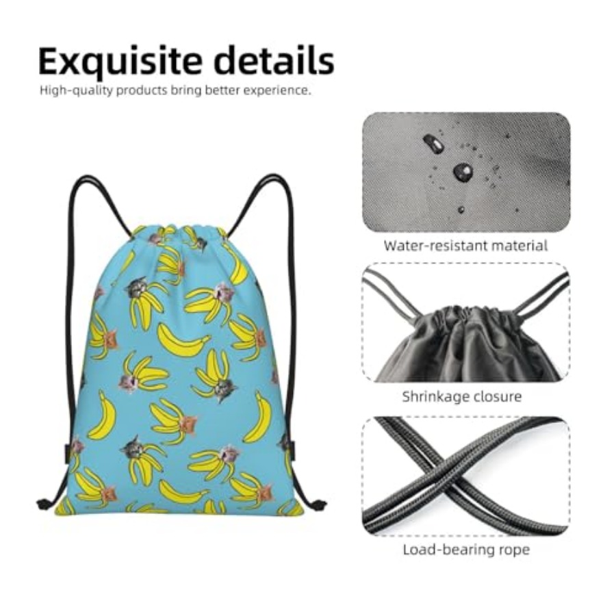 Funny Cat Banana Bananas Draws - Drawstring Gym Bag recensie en prijs